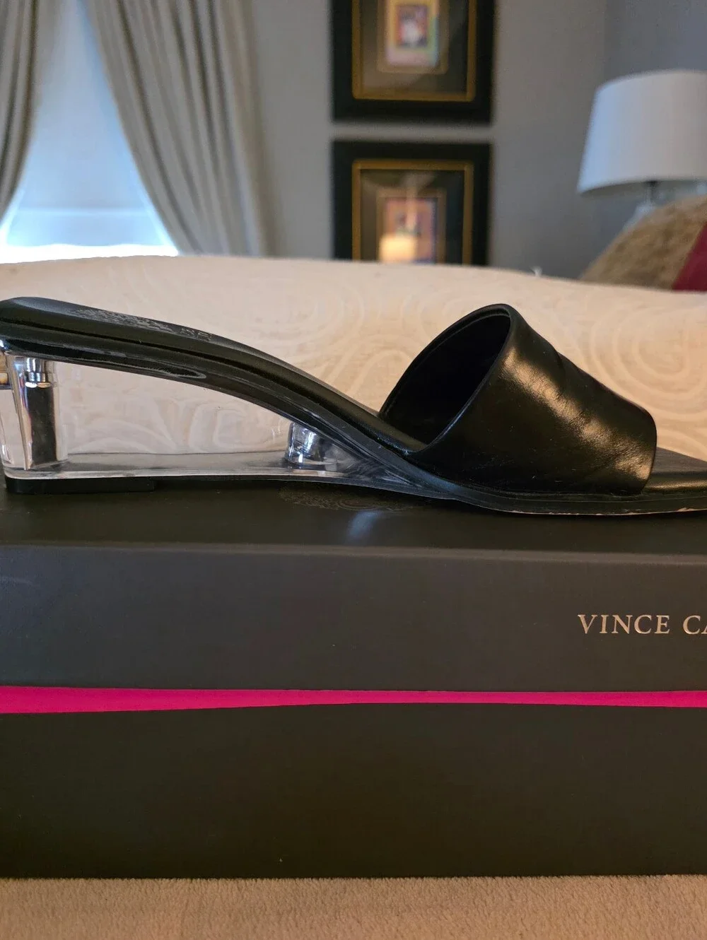 EUC Vince Camuto Beyinds Black Wedge Mules - Size 9M - Picture 2 of 5